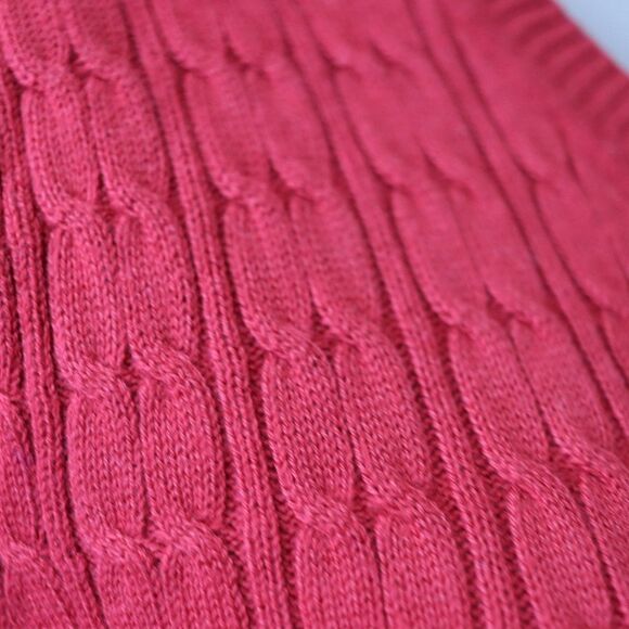 Croft & Barrow Red Henley Cable Knit Sweater Medium - Picture 9 of 14